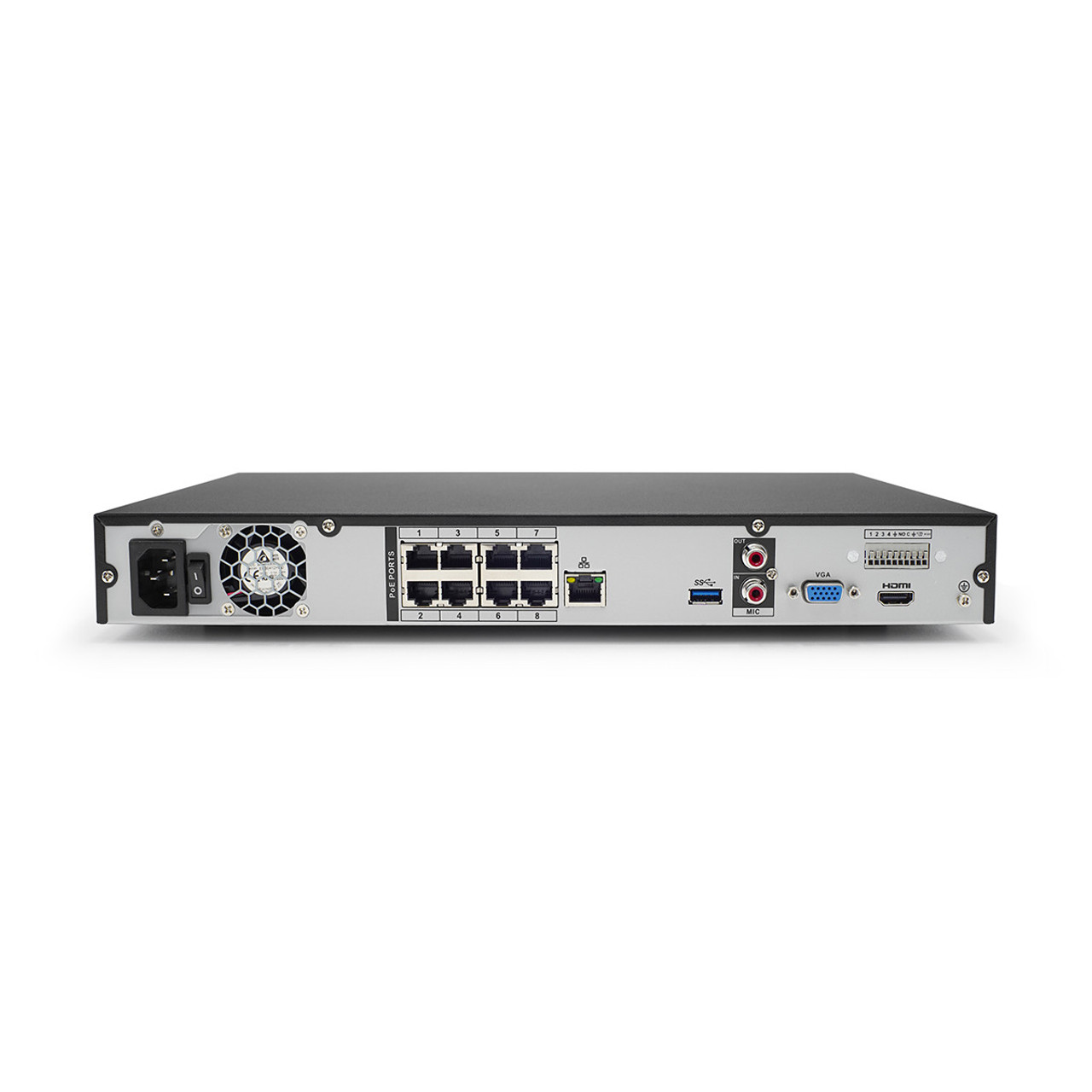 IC Realtime 4K 8-Ch PoE 8MP 2-Bay H.265+ 1U Desk Mount NVR