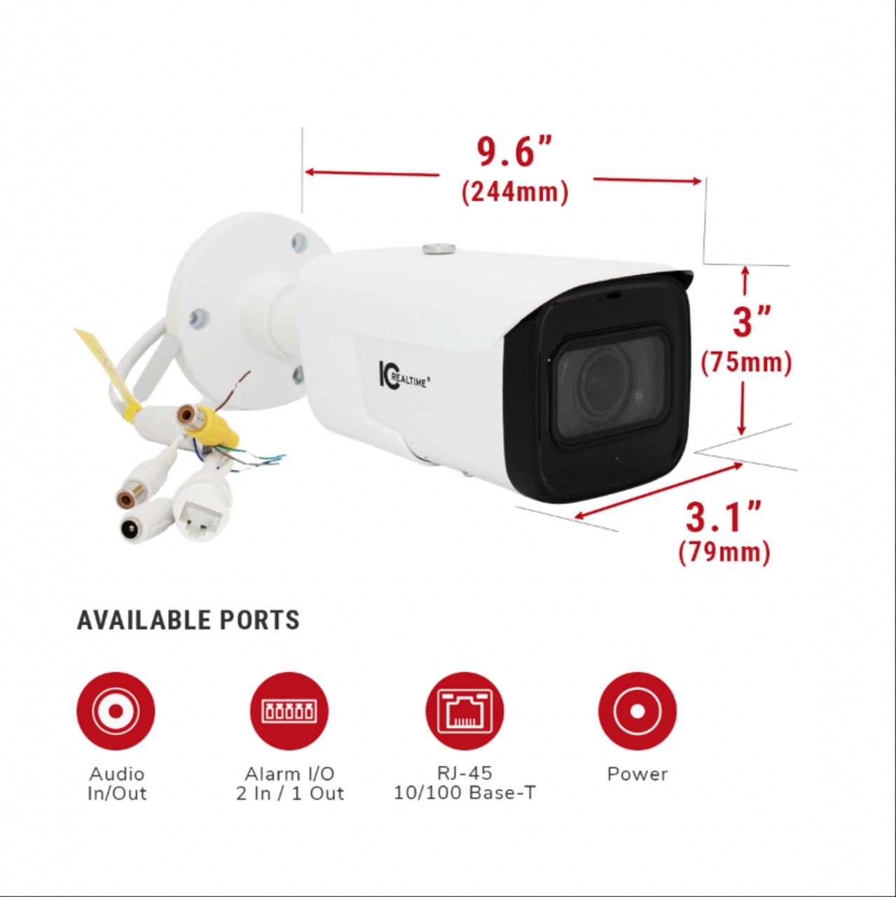 IC Realtime 4MP 2.7-13.5mm Varifocal Outdoor PoE Bullet Network Camera