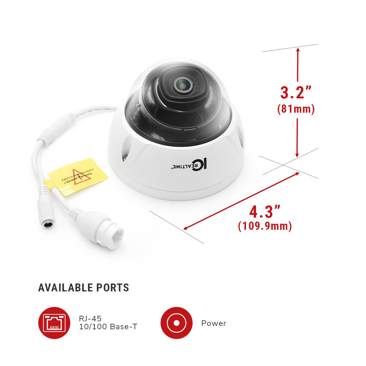 IC Realtime Edge 4MP 2.8mm Lens Outdoor Vandal PoE Dome IP Camera