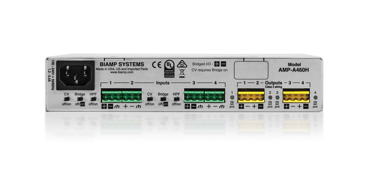 Biamp AMP-A460H 60W 4-Channel Bridgeable Amplifier