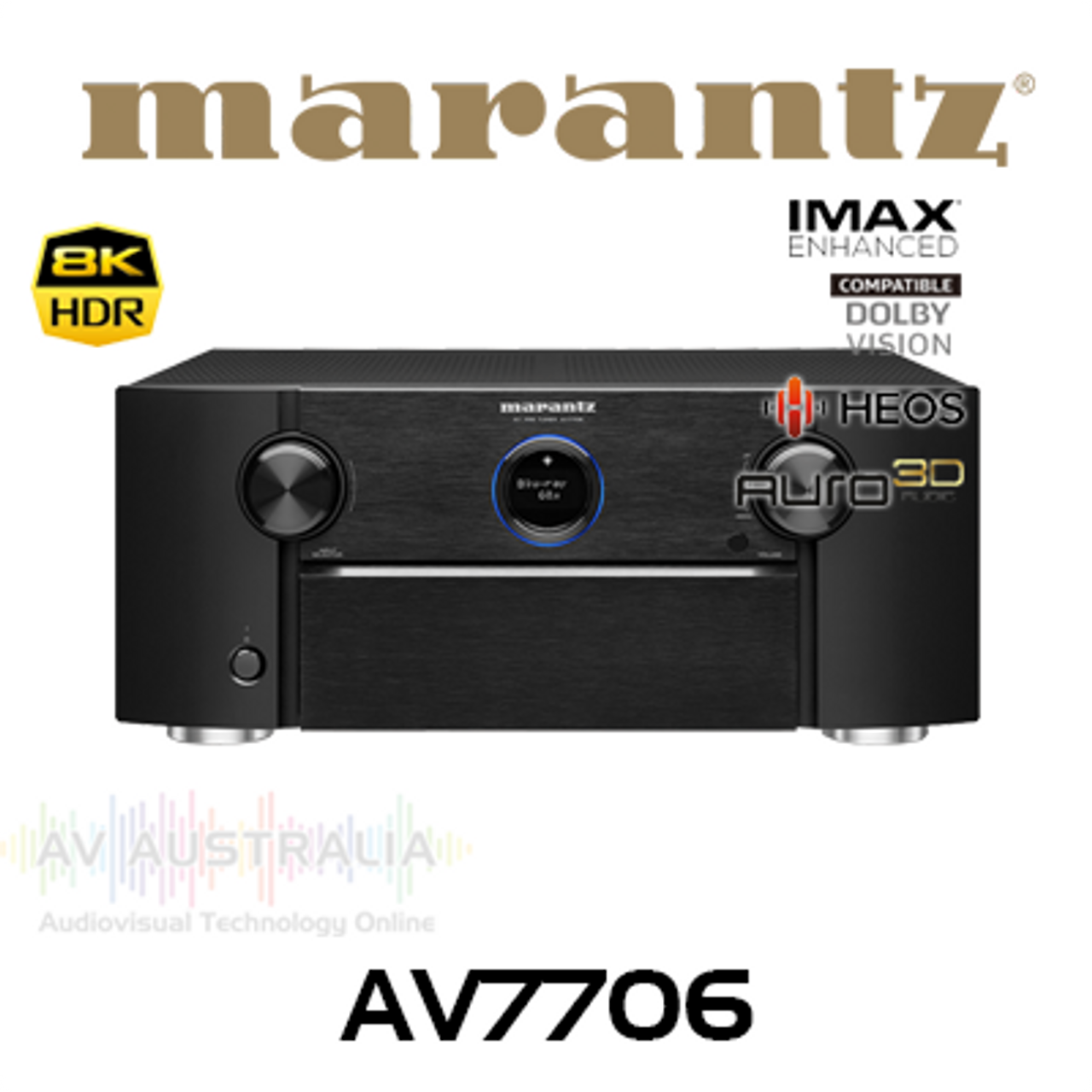 Marantz AV7706 11.2-Ch 8K IMAX Enhanced AV Pre-Amplifier w/ Auro 3D Sound & HEOS