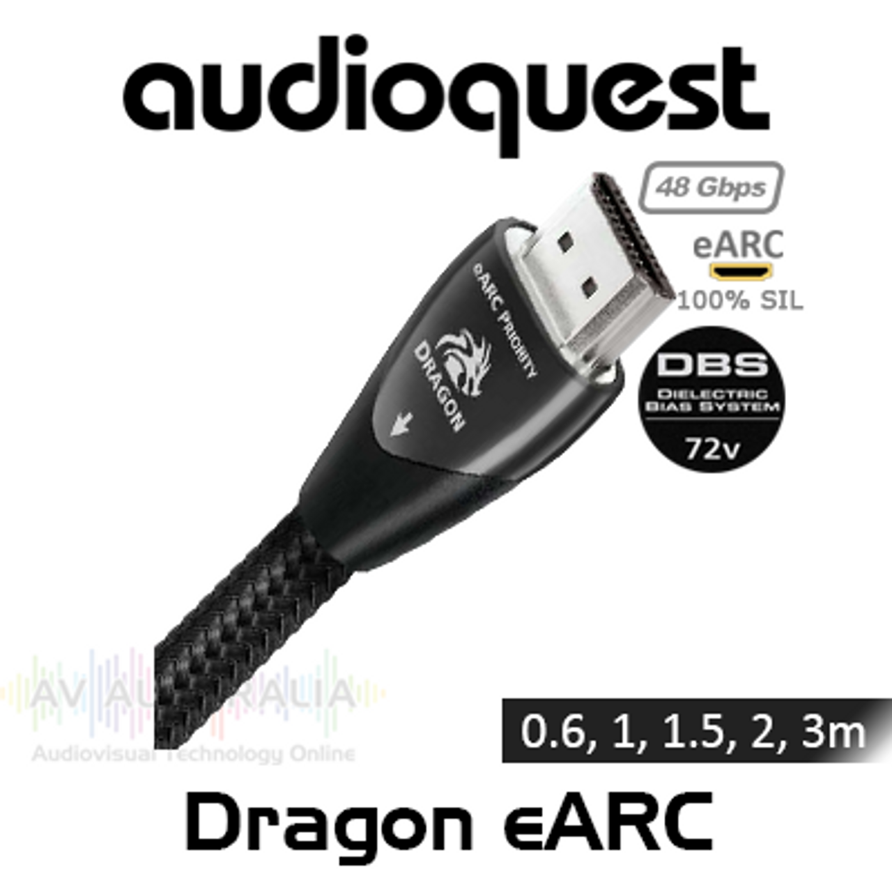 AudioQuest Dragon eARC 72V DBS 8K/10K 48Gbps HDMI Cable