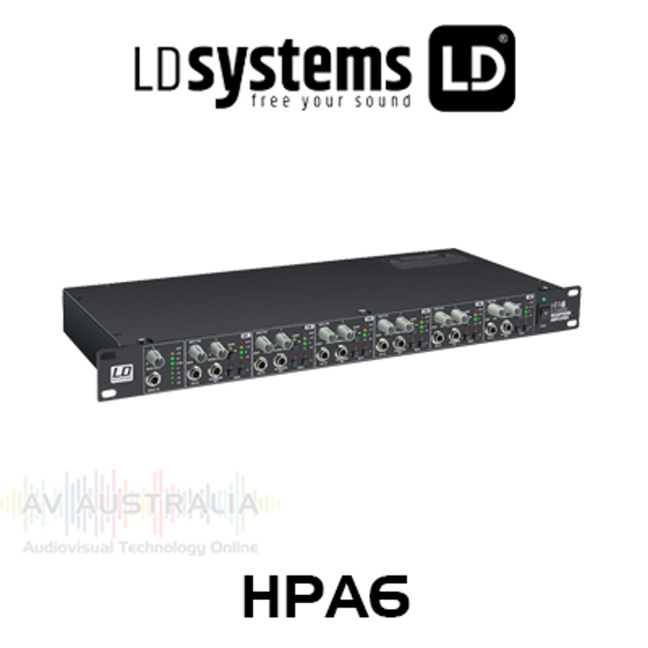LD Systems HPA6 6-Channel Rackmount Headphone Amplifier