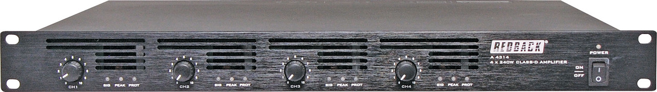Redback 4 x 120W/240W 100V Class-D PA Power Amplifier