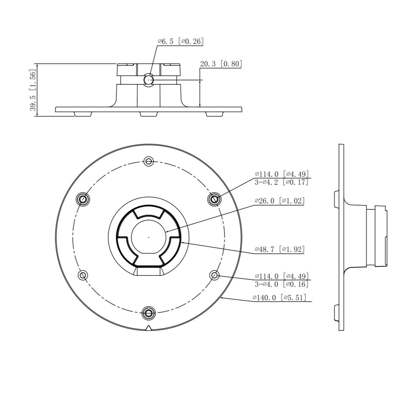 IC Realtime Ceiling Mount Adapter For IPEL-M80V-IRW1 & ICIP-MLD42-IR