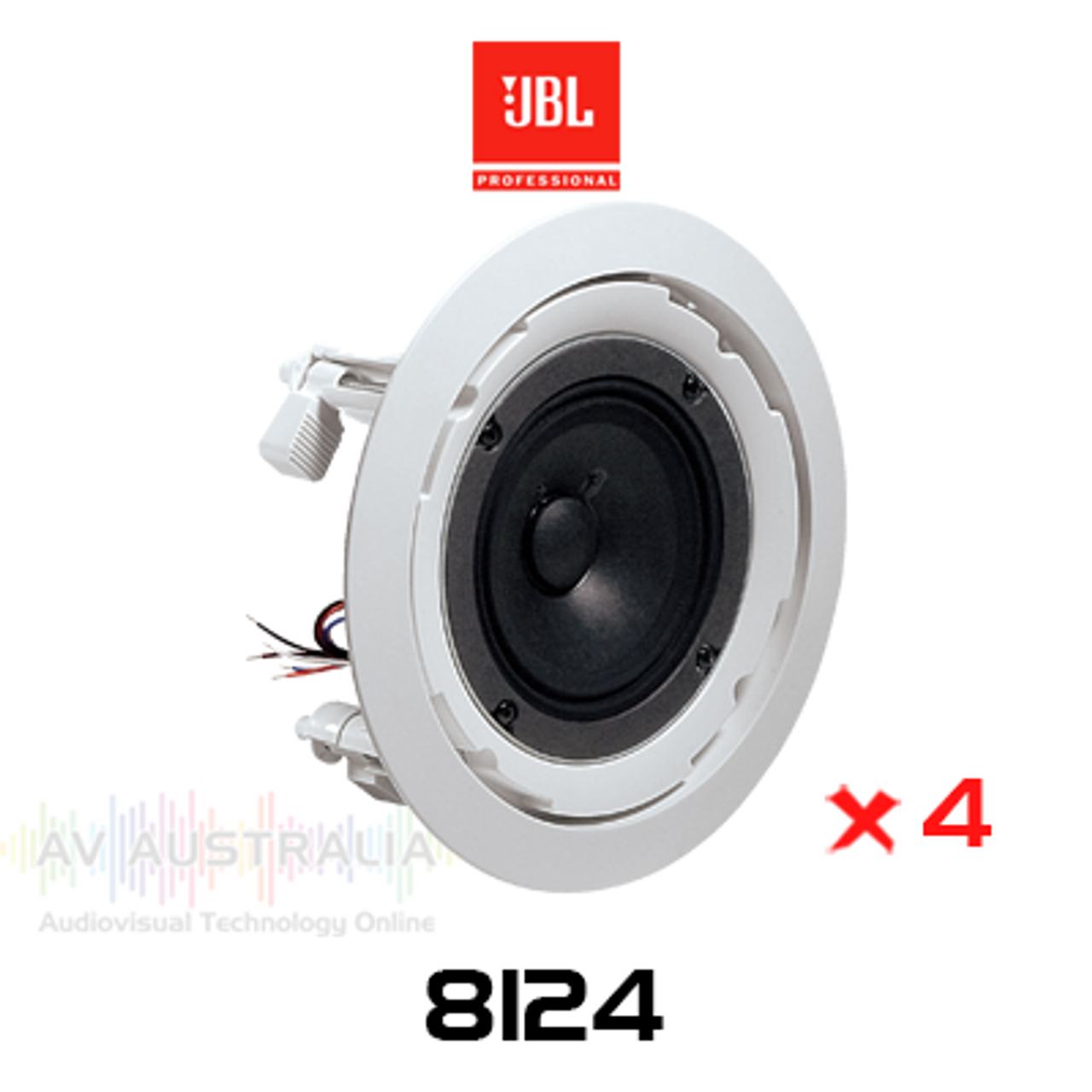 JBL 8124 4" Full-Range 8 ohm 70/100V In-Ceiling Loudspeakers (4 Pack)