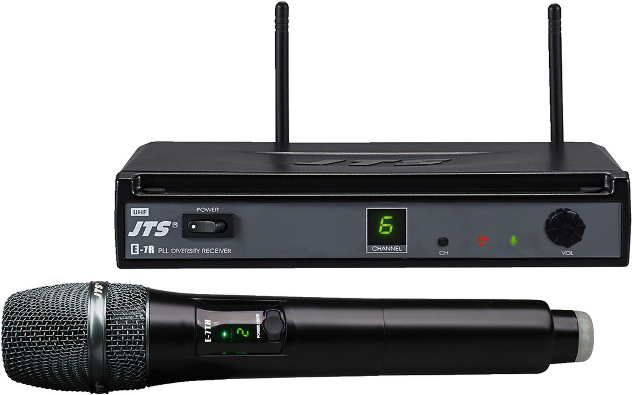 JTS E7 Single Channel Diversity UHF Wireless Microphone System (520-556MHz)