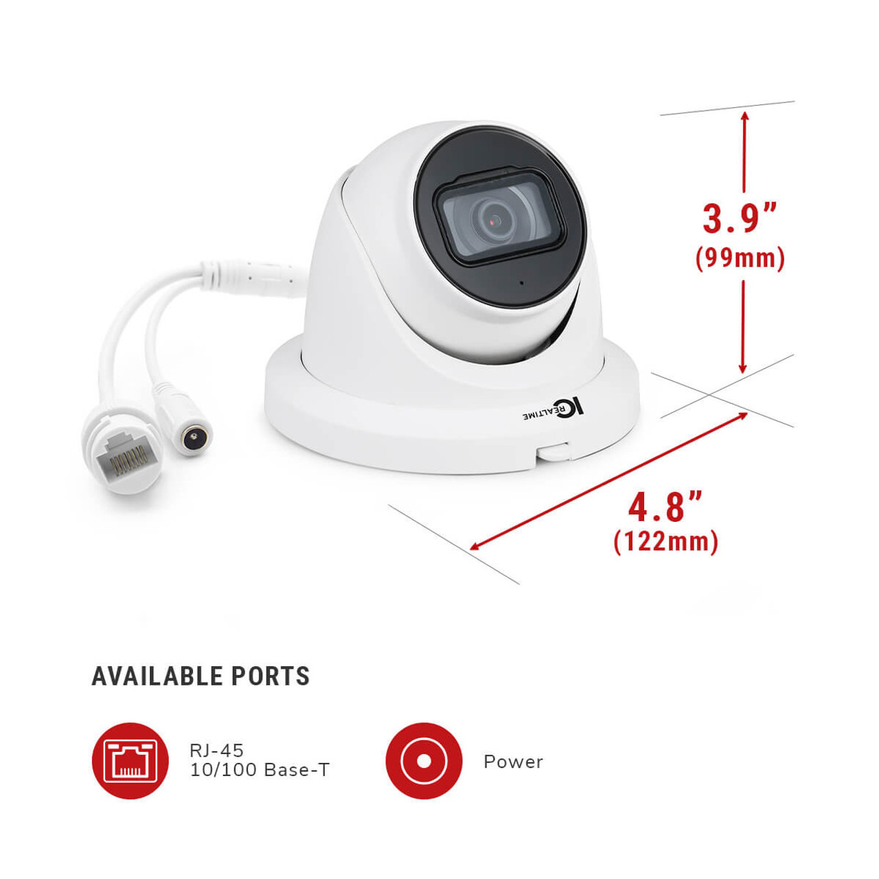 IC Realtime 4K 8MP Starlight 2.8mm Lens Outdoor Mid Size PoE Dome Network Camera