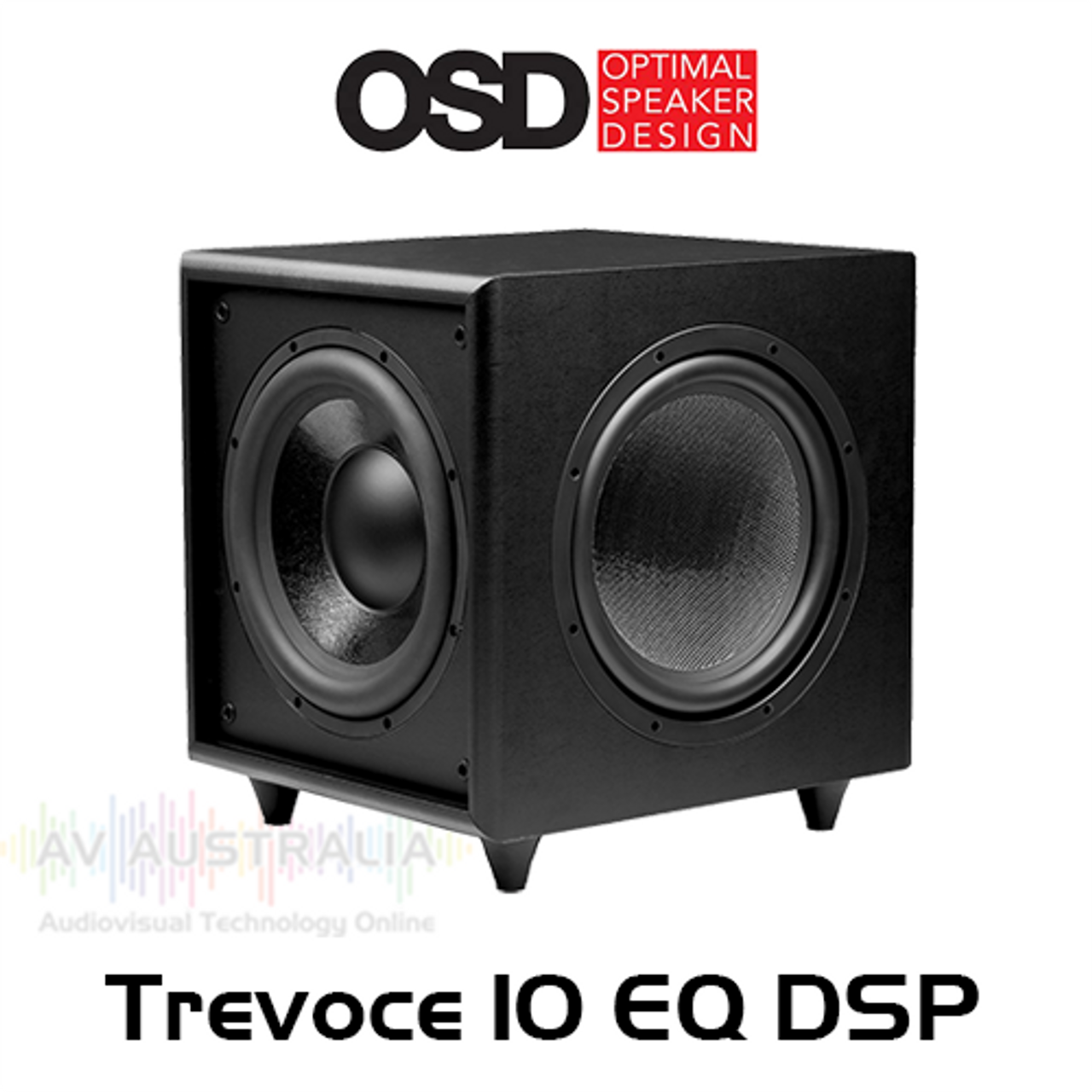 OSD Black TreVoce10 EQ DSP 10" 500W Dynamic Powered Subwoofer With Dual Passive Radiator