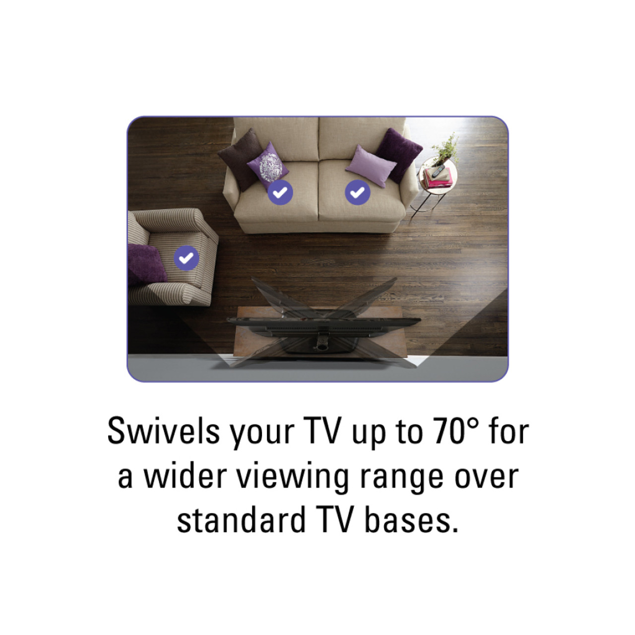 Sanus FTVS1-B2 Universal Swivel TV Base For 32"-65" Displays (27kg Max)