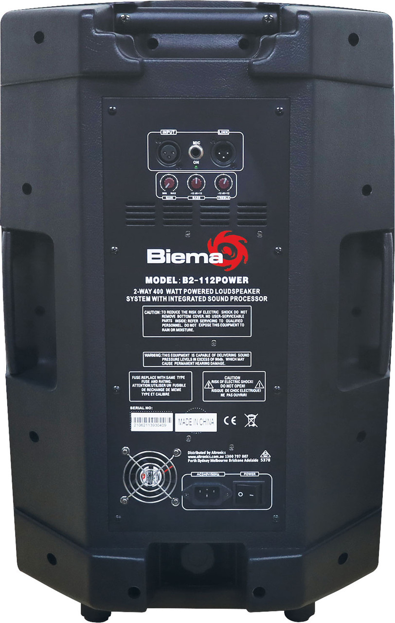 Biema 12" 350W RMS 2 Way Active Club PA Speaker (Each)