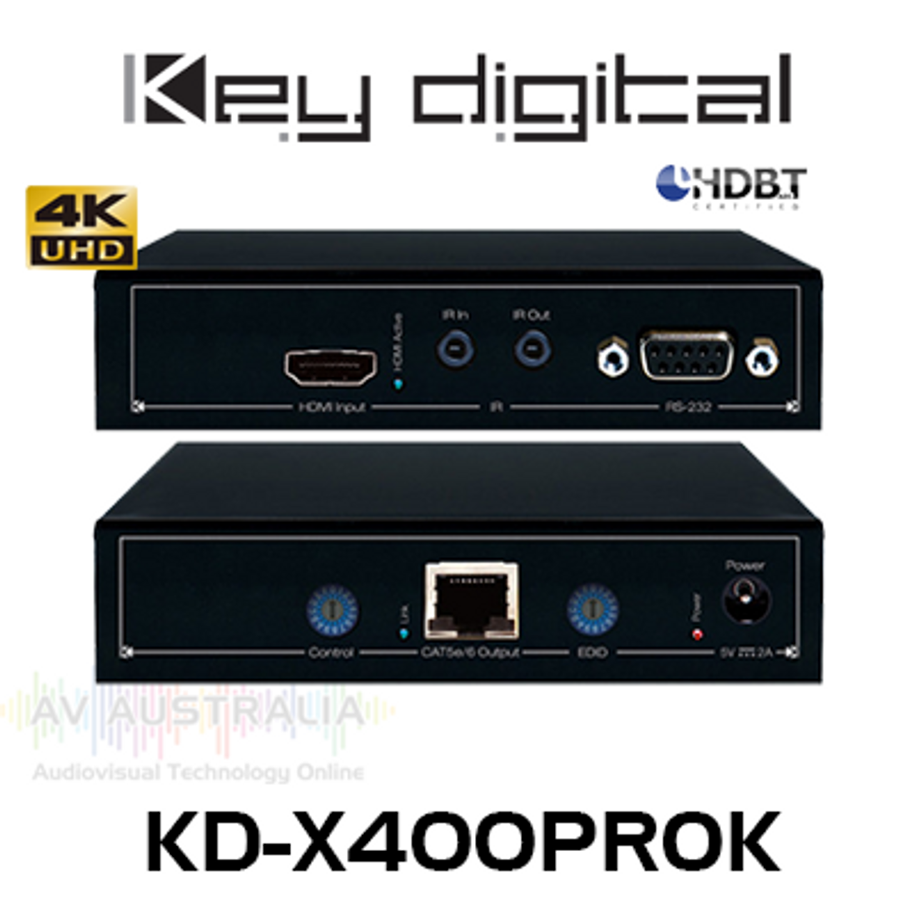 Key Digital KD-X400PROK 4K HDMI HDBaseT Extender Kit (45m)