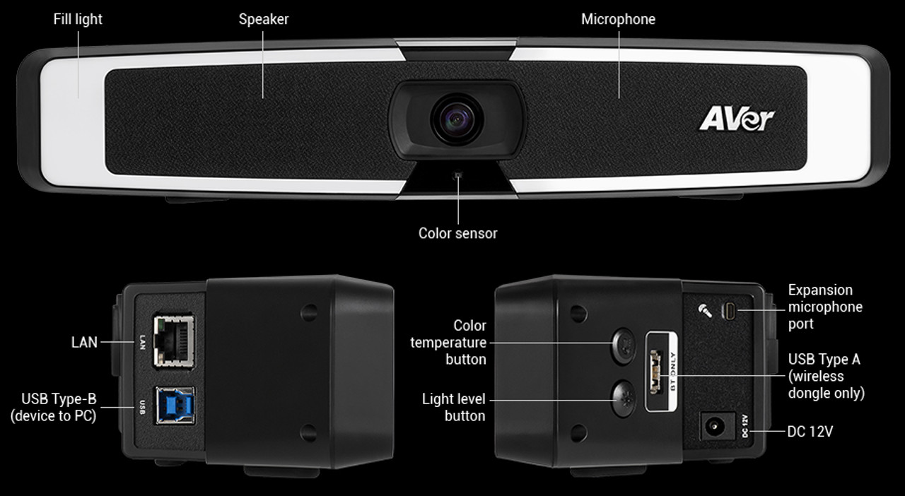 Aver VB130 4K Video Conferencing USB3.1 Soundbar With Fill Light
