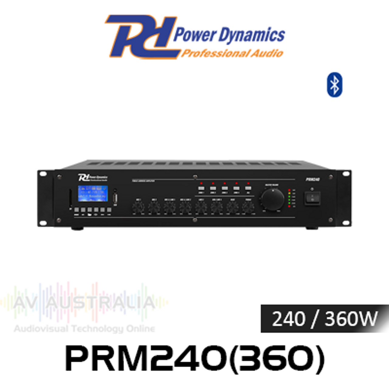 Power Dynamics 240/360W 4-Zone 6-Channel 100V Mixer Amplifier With MP3 Player