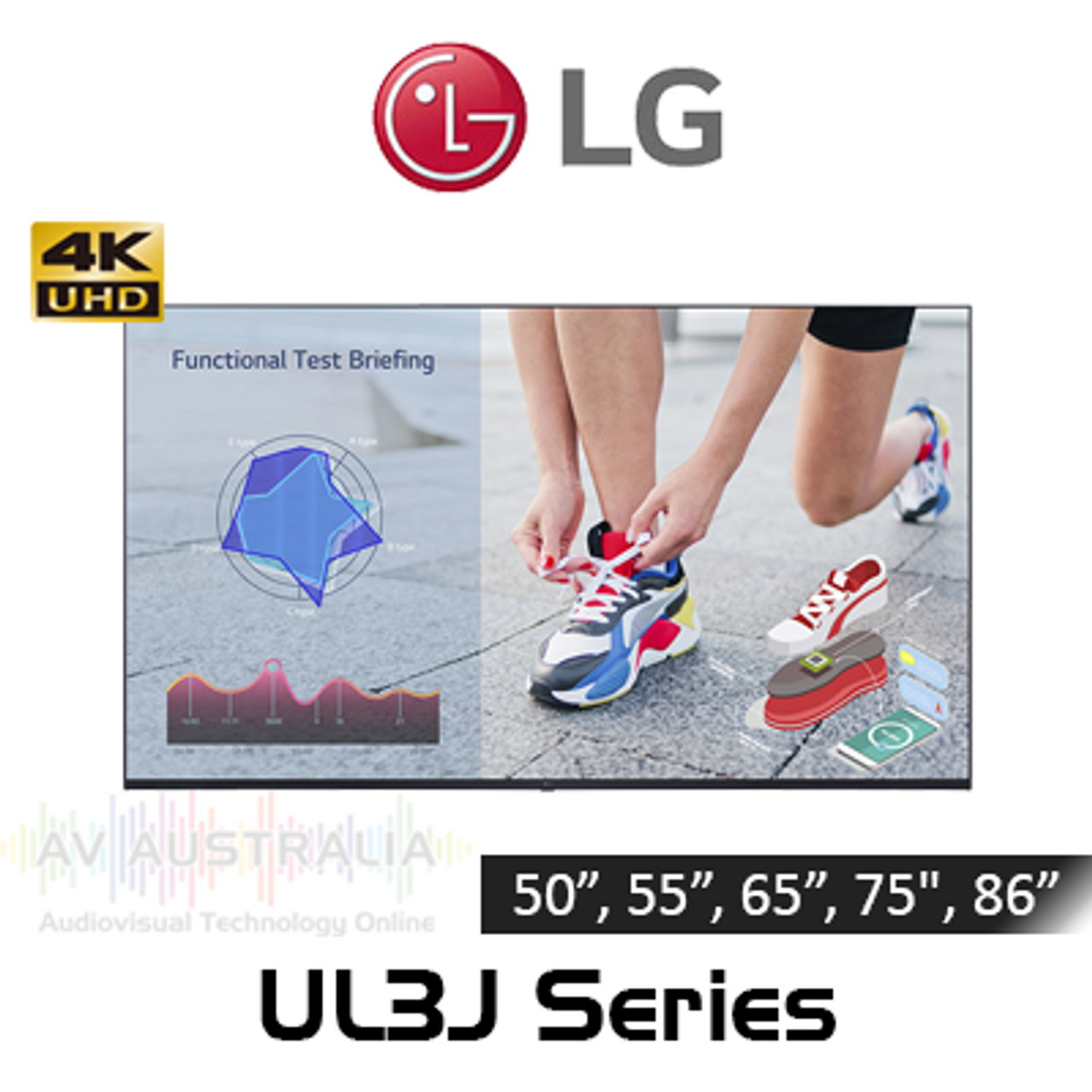 LG UL3J Series 4K UHD 400 Nits 16/7 IPS WebOS Digital Signage (50"-86")