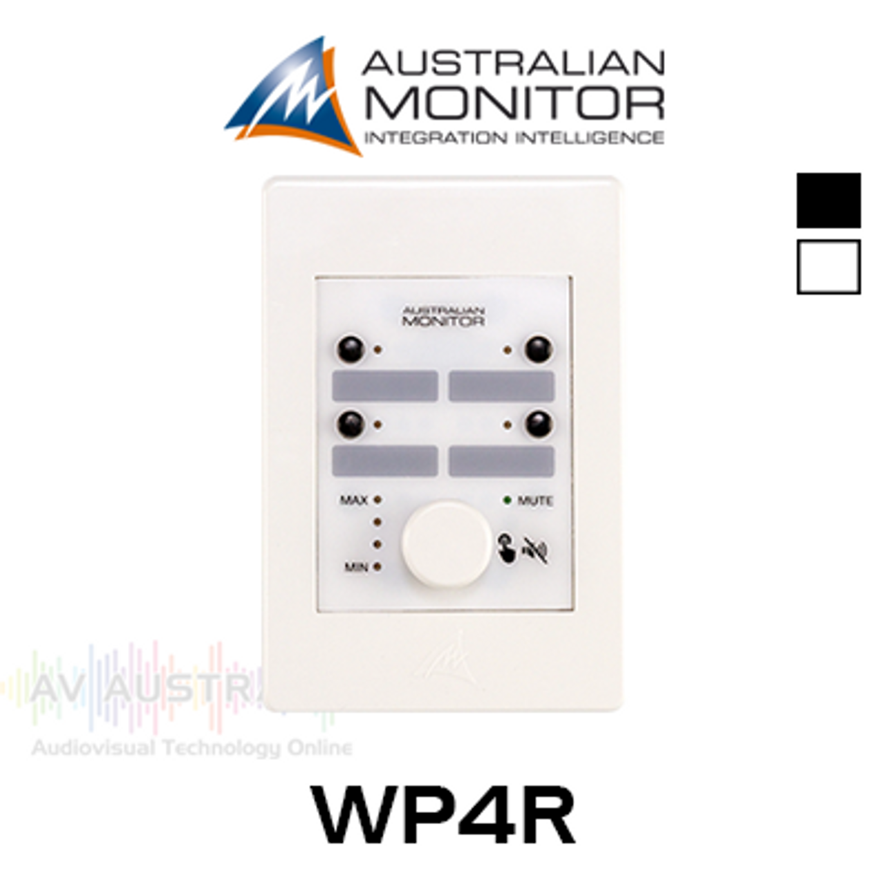 Australian Monitor WP4R  4 Button & Volume Control Knob Wall Panel For ZONEMIX