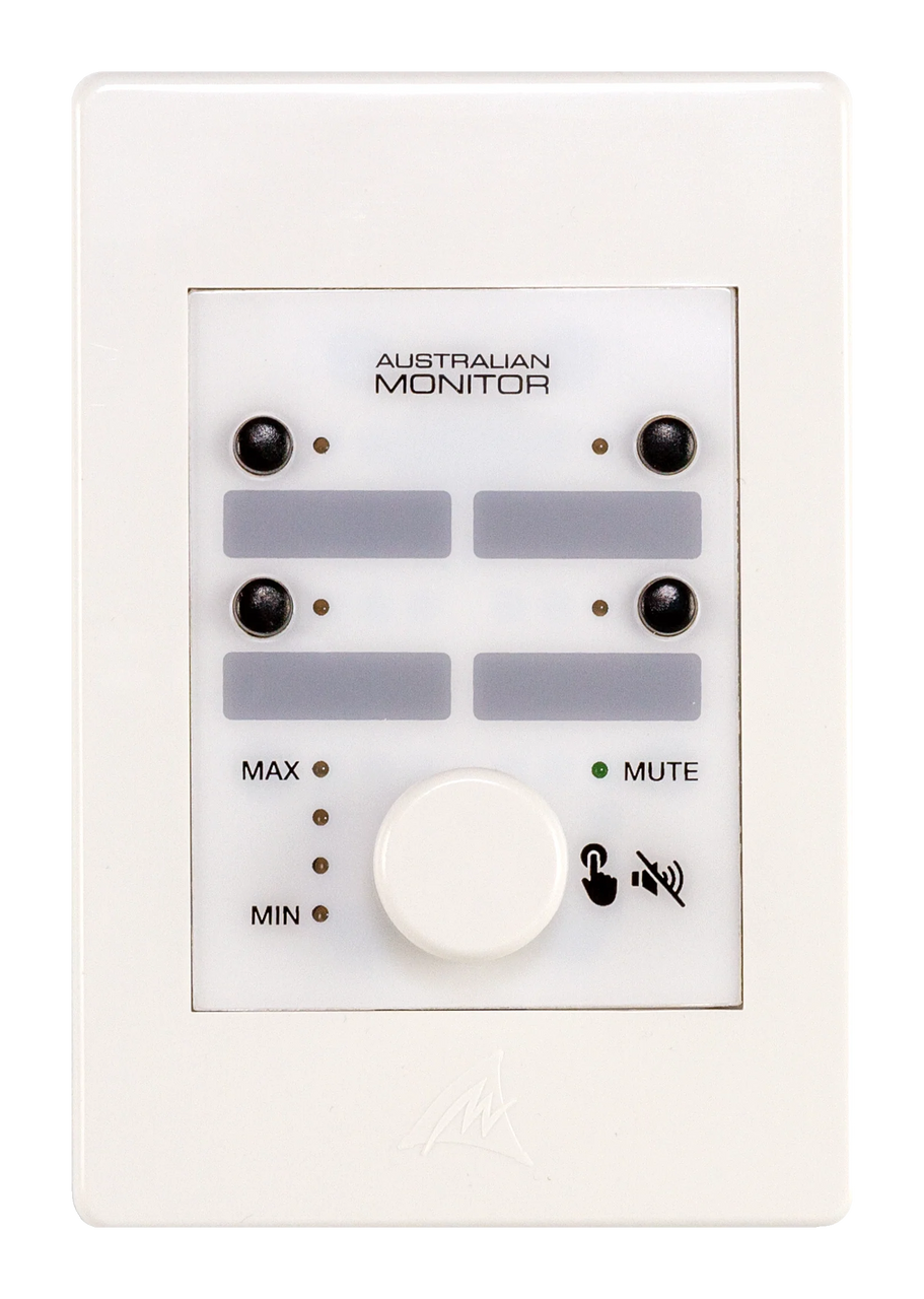 Australian Monitor WP4R  4 Button & Volume Control Knob Wall Panel For ZONEMIX