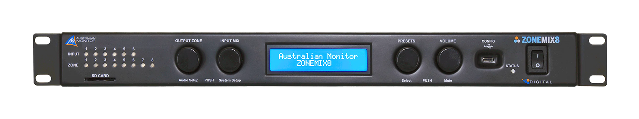 Australian Monitor ZONEMIX8 8 Mono Zone Mixer and Paging System