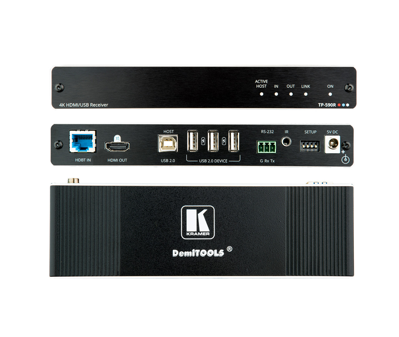 Kramer TP-590R 4K60Hz HDMI Over HDBaseT 2.0 Receiver w/ USB, RS-232 & IR (40m)