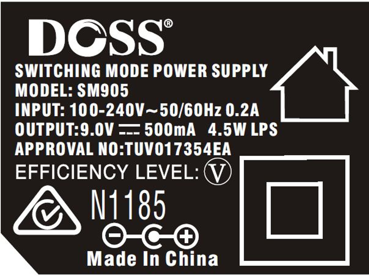 Doss SM9 9V DC Power Supply