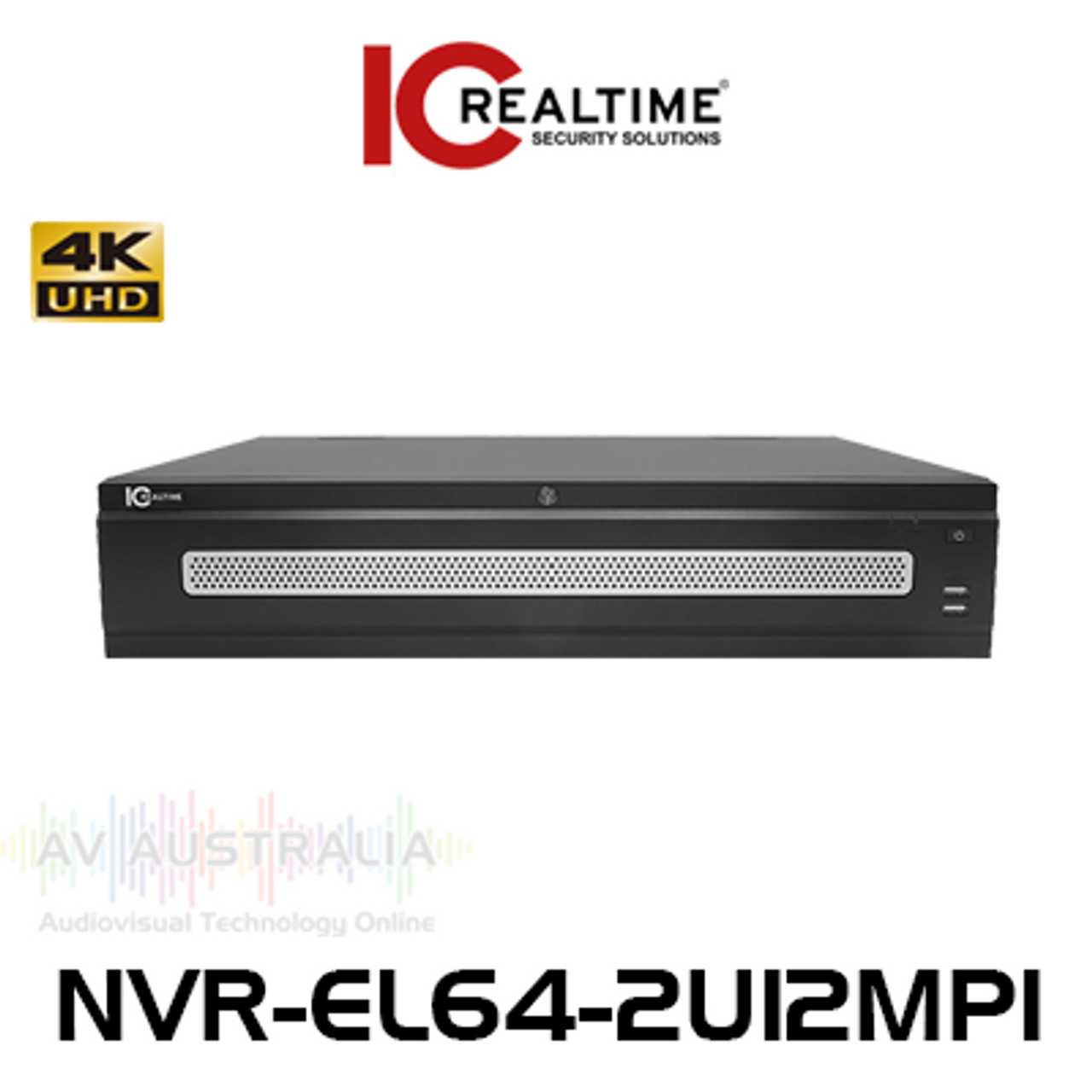 IC Realtime 4K 64-Ch 12MP 384Mbps Throughput 8-Bay H.265+ 2U NVR