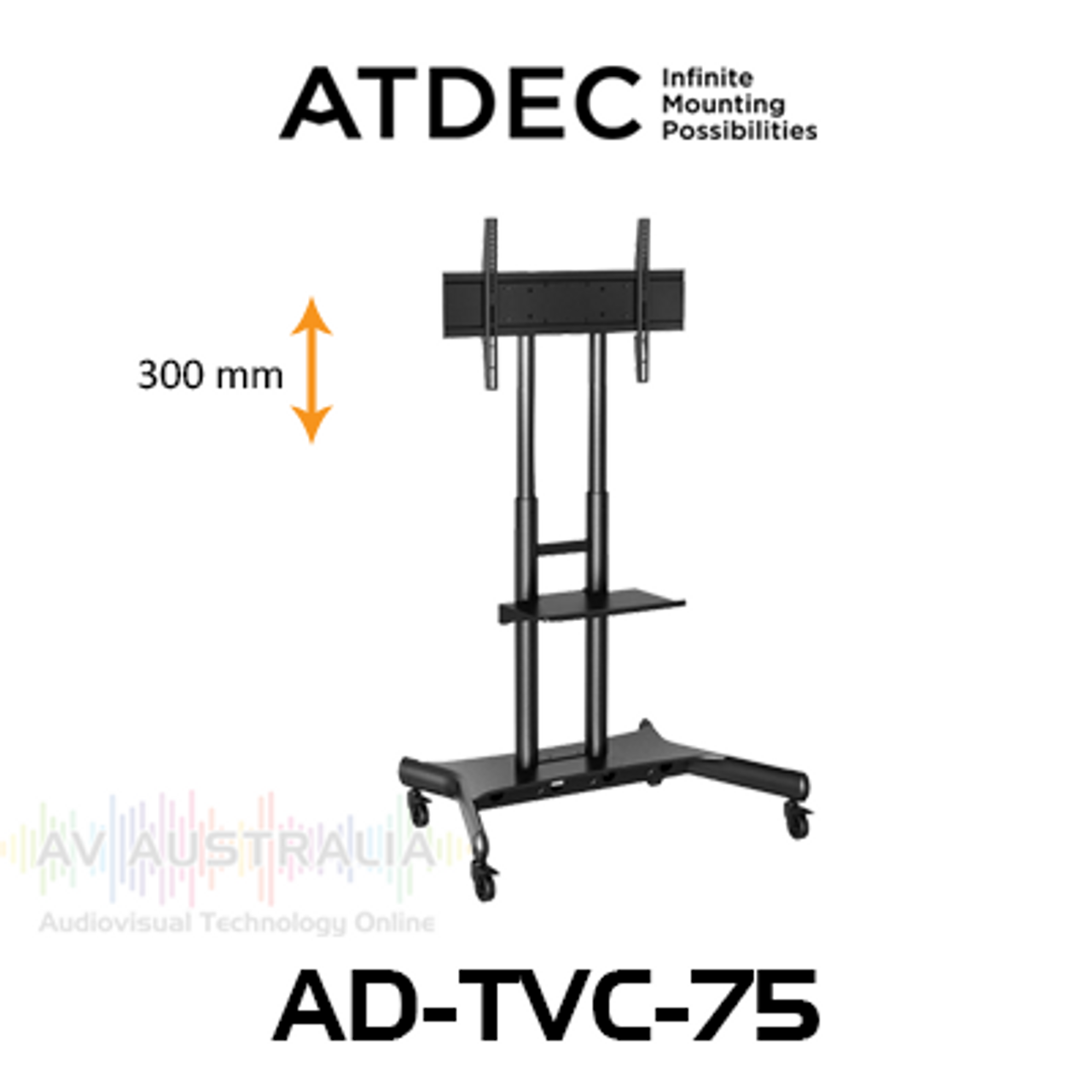 Atdec AD-TVC-75 50"-80" Video Conferencing Mobile TV Trolley (75kg Max)