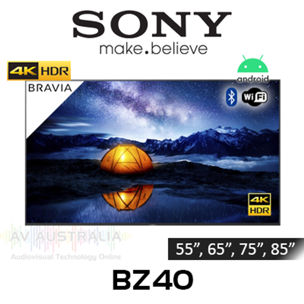 Sony BRAVIA BZ40 Series 4K UHD HDR Android 24/7 Commercial Displays (55"-85")