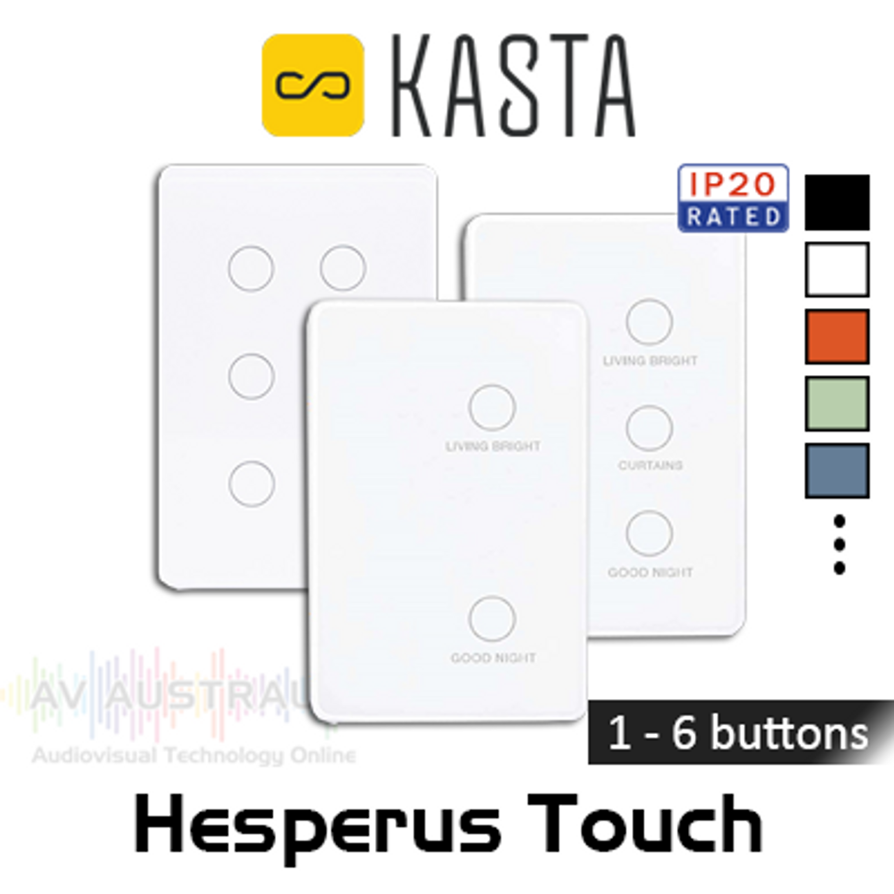 Kasta Hesperus Touch Smart 1 To 6-Button Remote Switch With Engraved Options