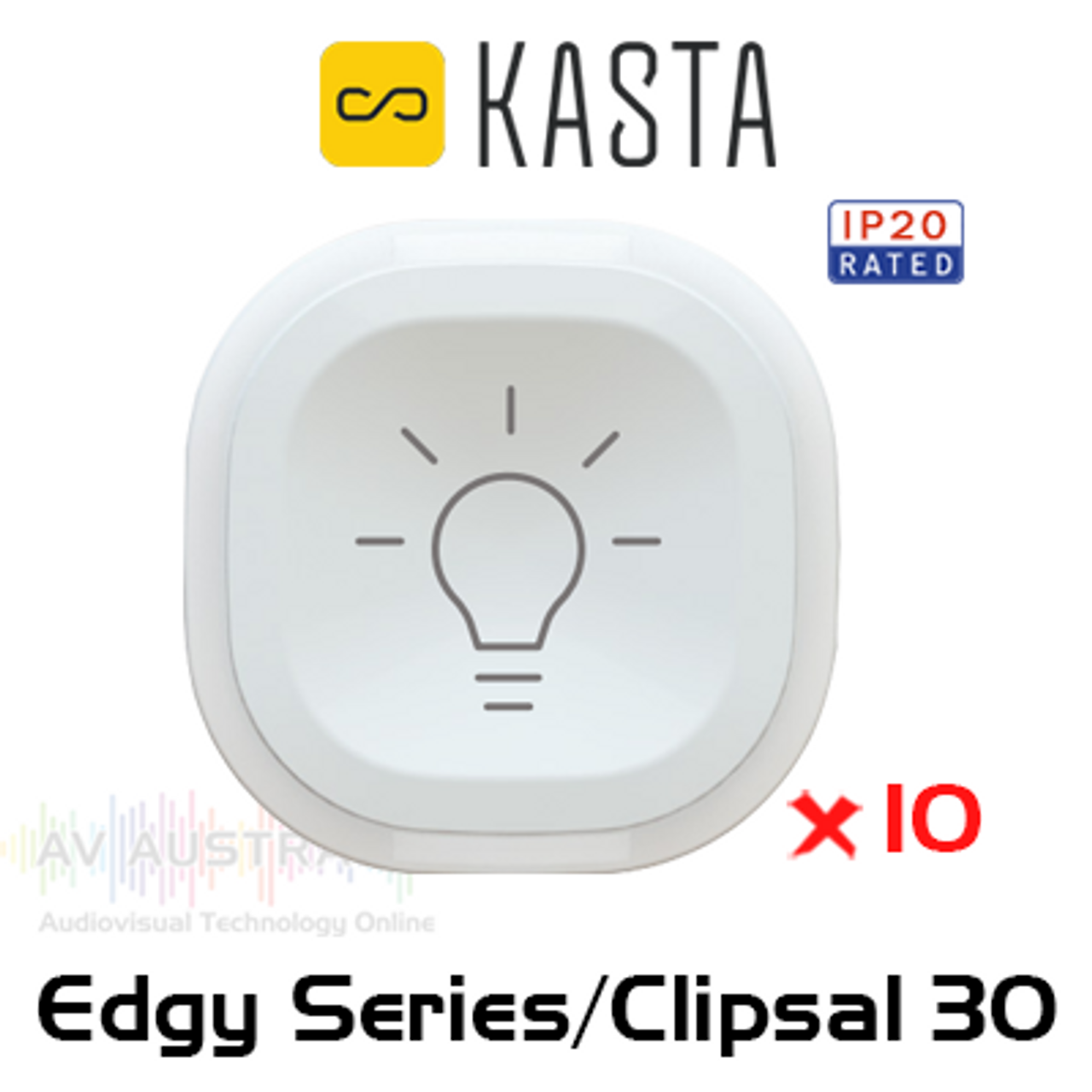 Kasta Edge Series / Clipsal 30 Pictogram Button Caps (10 pack)