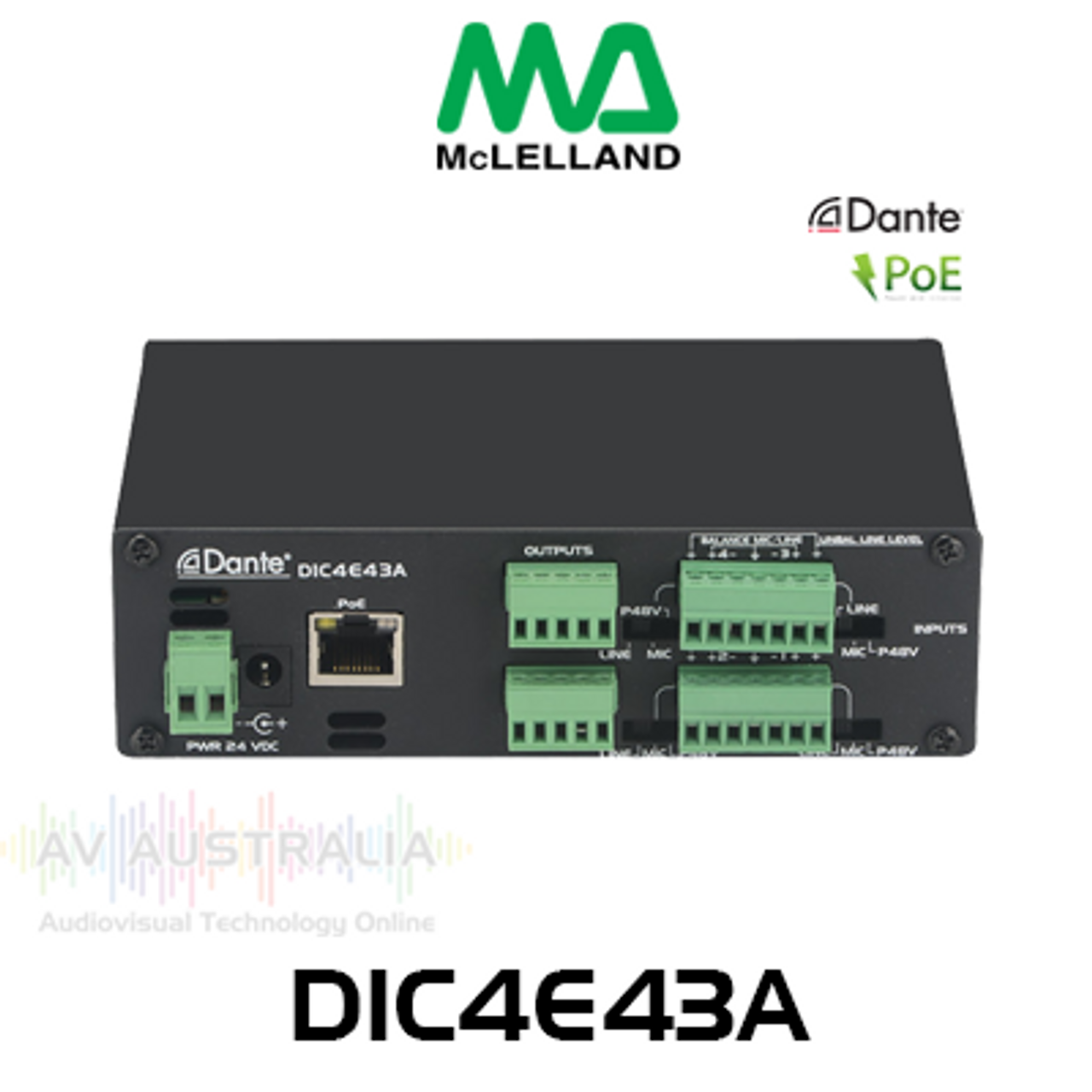 McLelland 4-Channel Dante To Analogue Converter