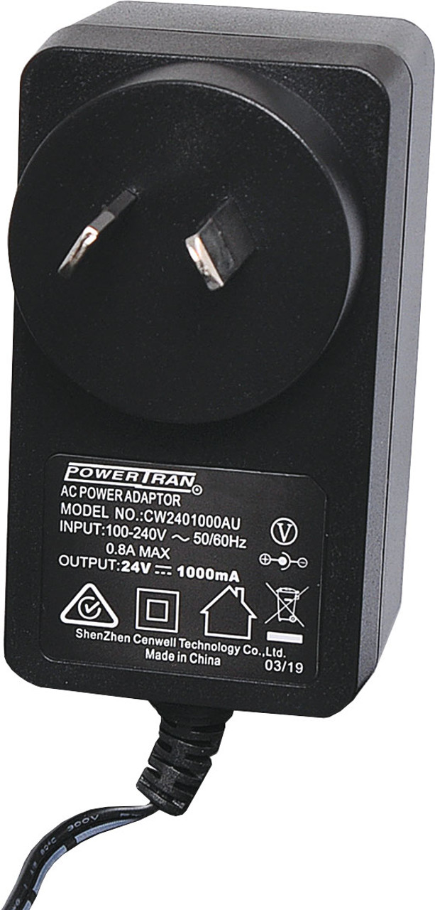 PowerTran 24V DC 1A 2.5mm Tip Appliance Power Supply Adapter