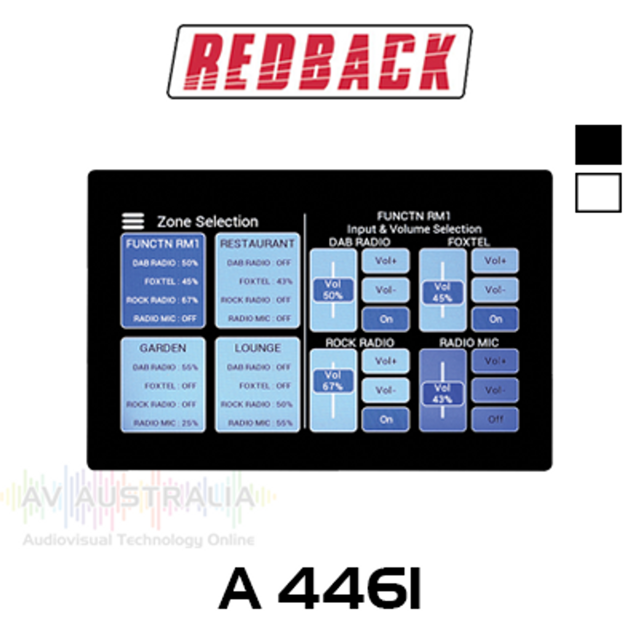 Redback 7" Master Touchscreen Wallplate For Source Controllers