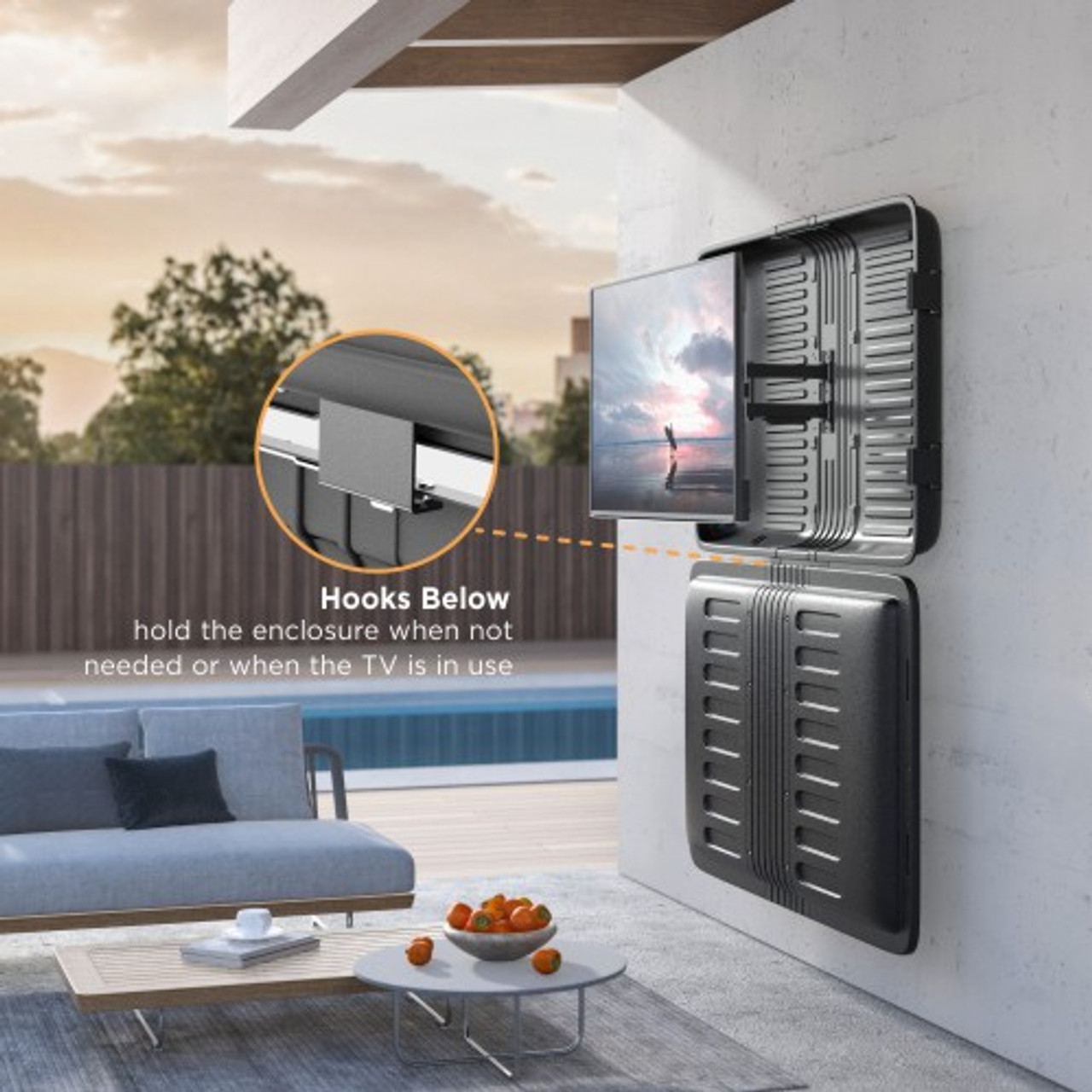 Quantum Sphere 40-65" Full Motion Weatherproof Wall Mount TV Enclosure (50kg Max)