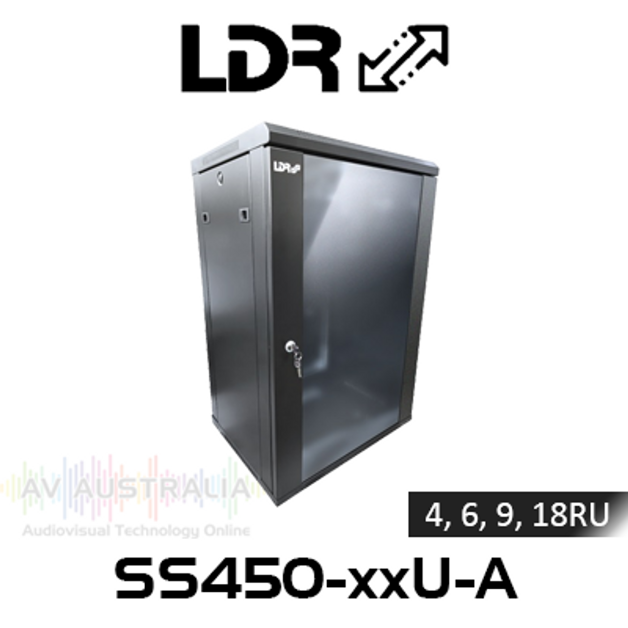 LDR SS450 600x450mm Assembled Wall Mount Cabinets (4, 6, 9, 18RU)