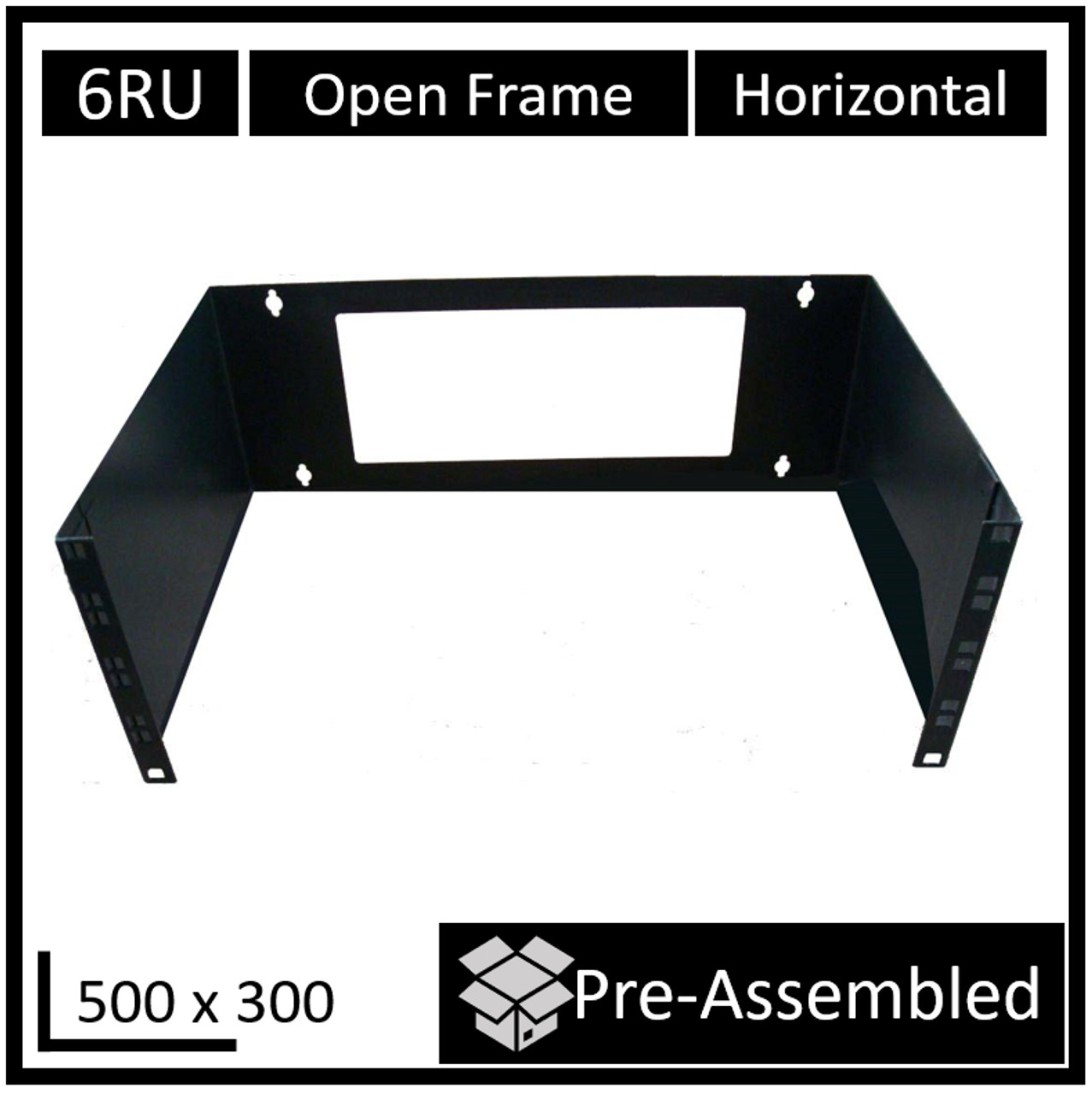 LDR Open Frame 6U 500x300mm Horizontal Wall Mount Frame