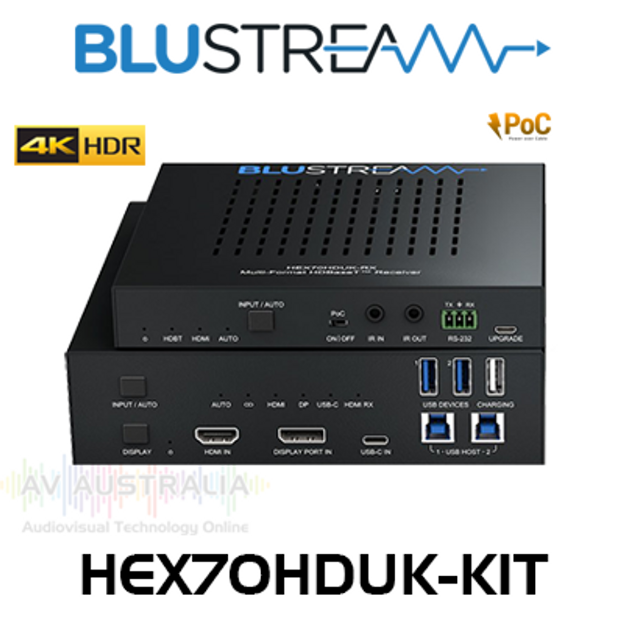 BluStream HEX70HDUK-KIT 4K UHD Multi Format HDBaseT CSC Extender Set (40m)