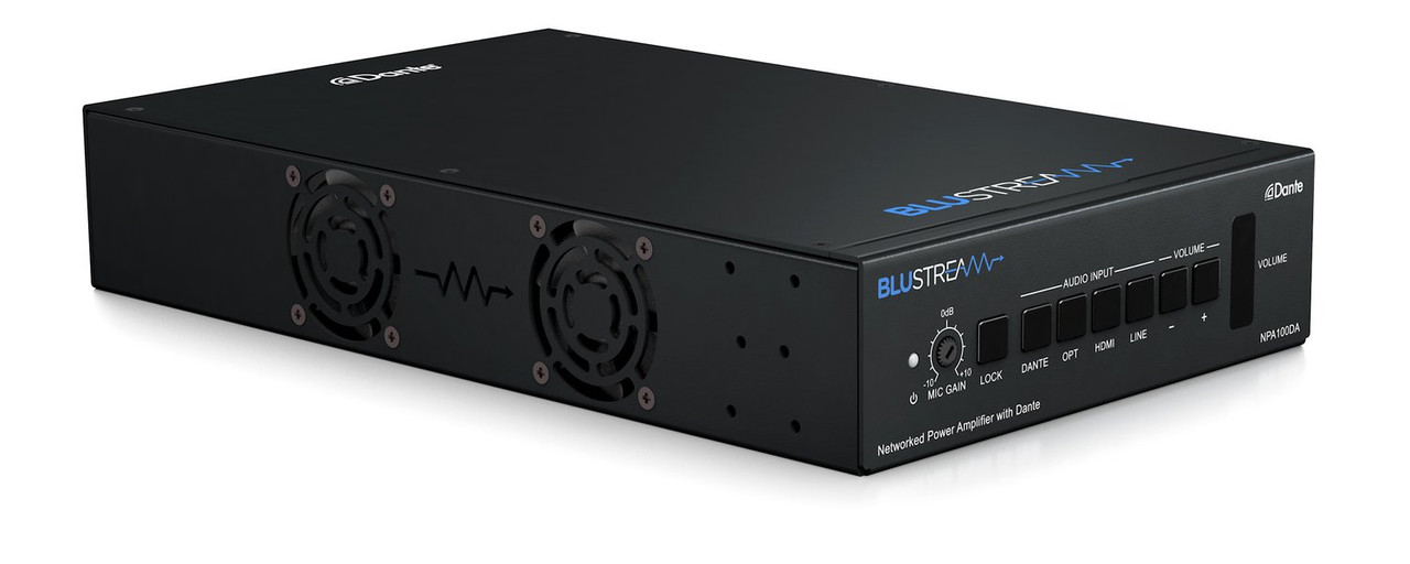 BluStream NPA100DA 2 x 50W Networked Power Amplifier with Dante