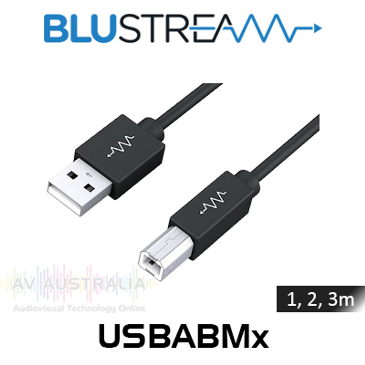 BluStream USB-A To USB-B Cable (1, 2, 3m)