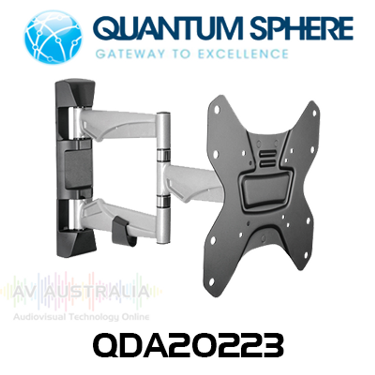Quantum Sphere 23"-43" Display Aluminium Full Motion Wall Mount (30kg Max)