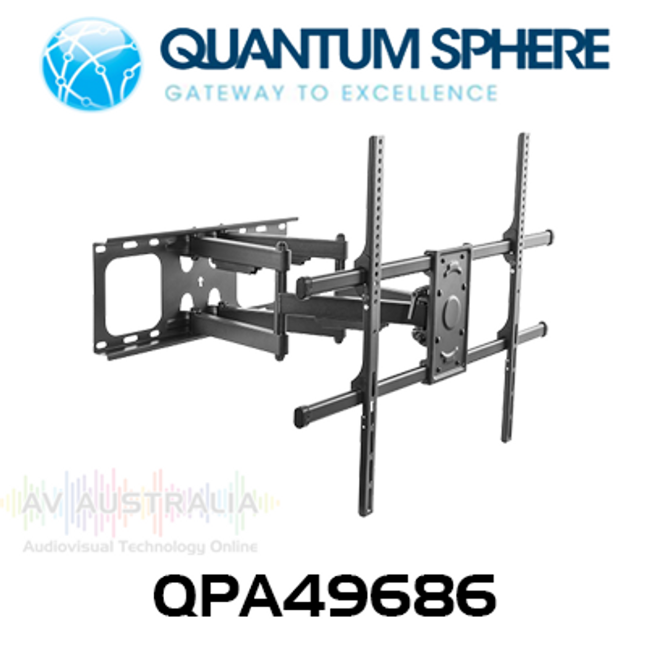 Quantum Sphere QPA49686 50"-90" Display Heavy Duty Full Motion Wall Mount (75kg Max)
