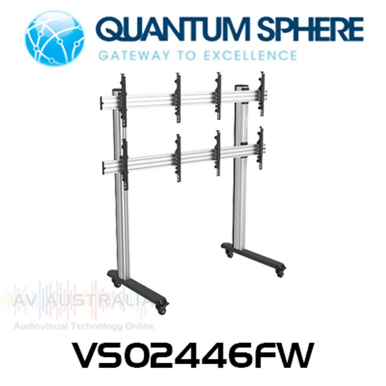 Quantum Sphere QVS02446FW 45"-55" Commercial Video Wall Flat Display Cart / Trolley (4 Screens)