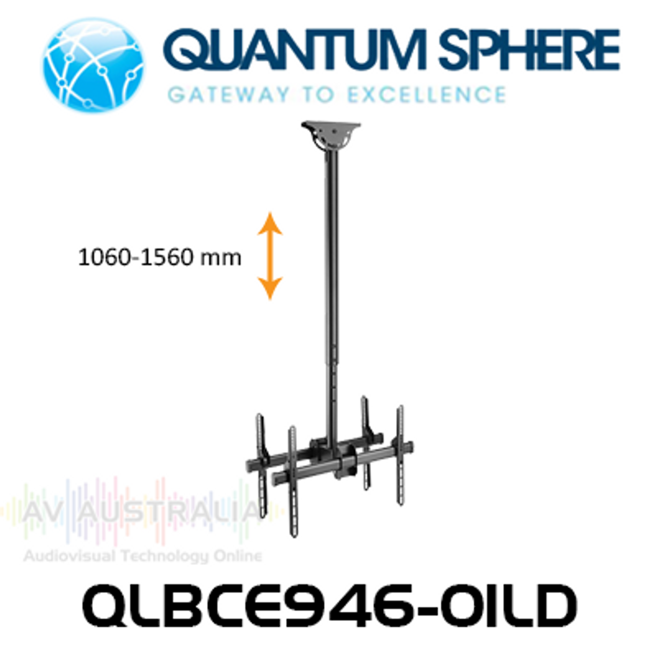 Quantum Sphere 40"-70" Dual Display Telescopic Full-Motion Ceiling Mount (Max 45kg Each)