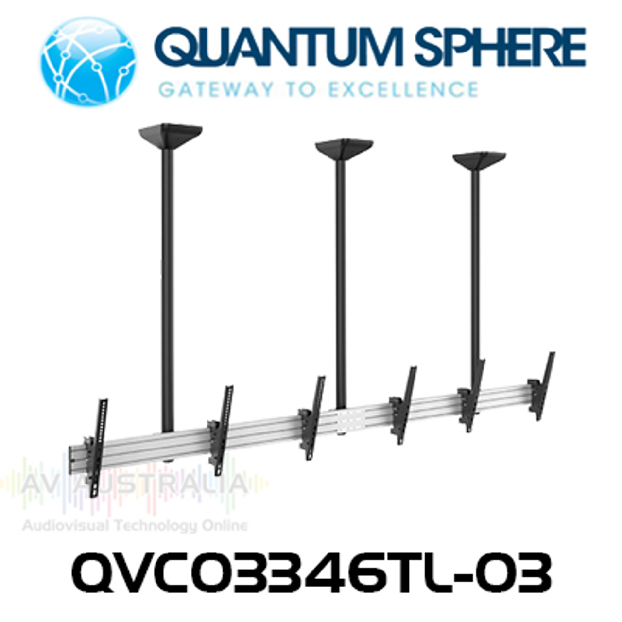 Quantum Sphere QVC03346TL-03 45"-50" Triple Screen Menu Board Ceiling Mount (150kg Max)