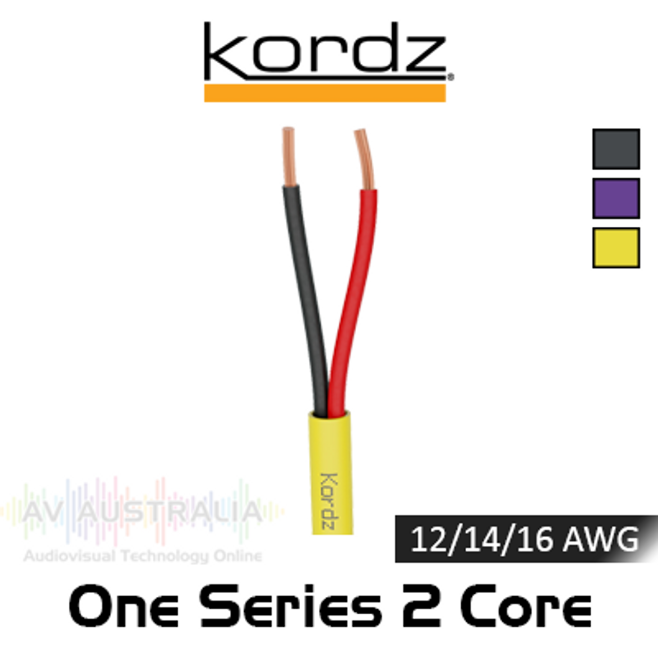Kordz One Series 12/14/16AWG 2 Core Speaker Cable (152.5/305m)