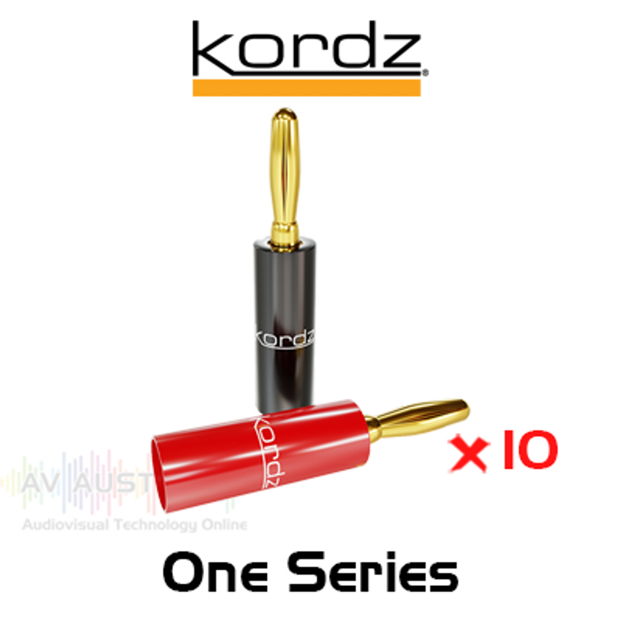 Kordz One 24K Gold Plated Plastic Shell Banana Plugs (Set of 20)