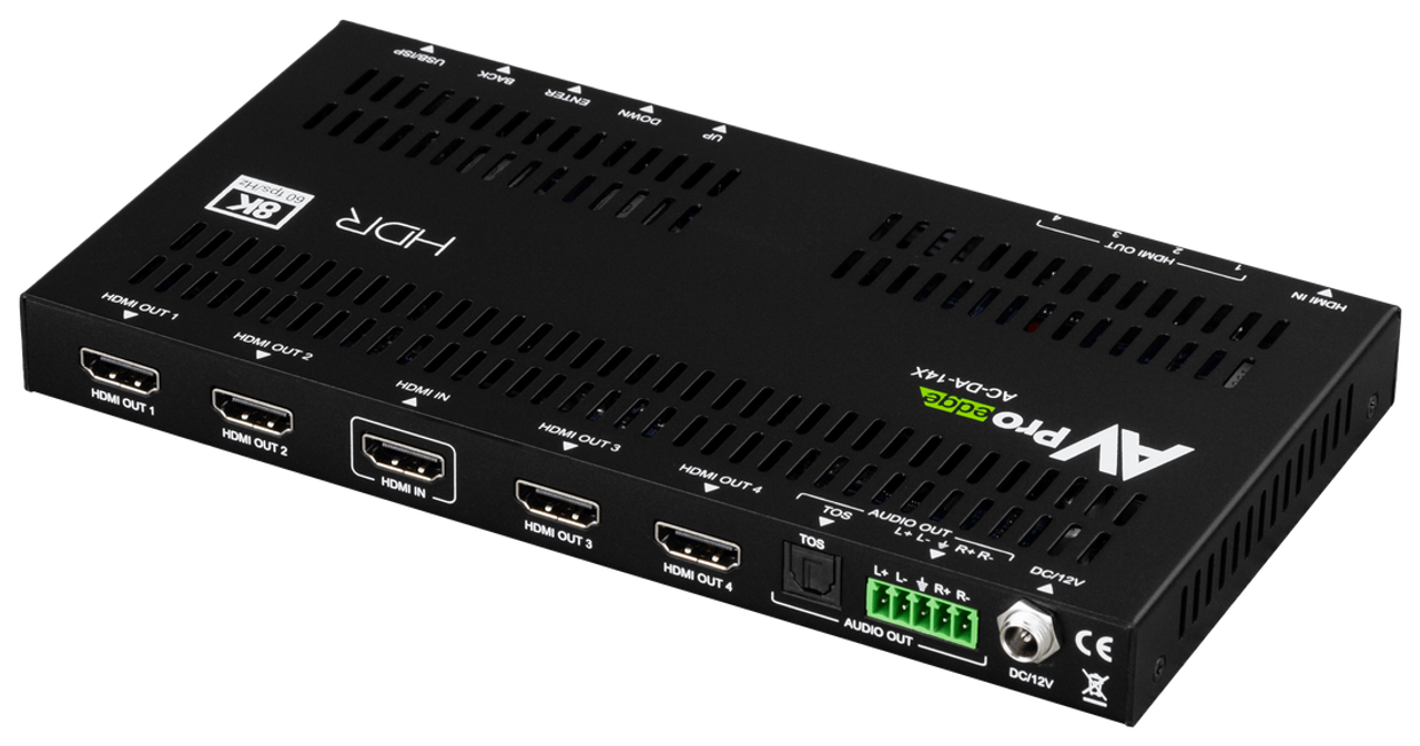 AVPro Edge AC-DA-14X 1x4 8K 40Gbps HDMI 2.1 Distribution Amplifier