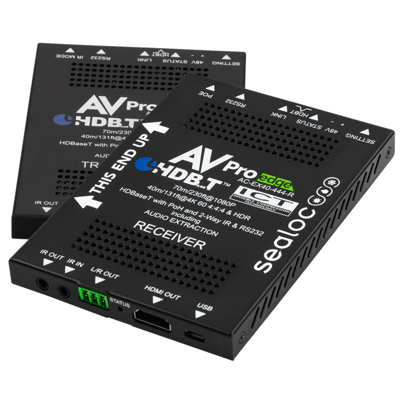 AVPro Edge 4K60 4:4:4 HDR HDMI Over HDBaseT Weatherproof Extender Set With PoH and 2-Way IR & RS232 (40m)
