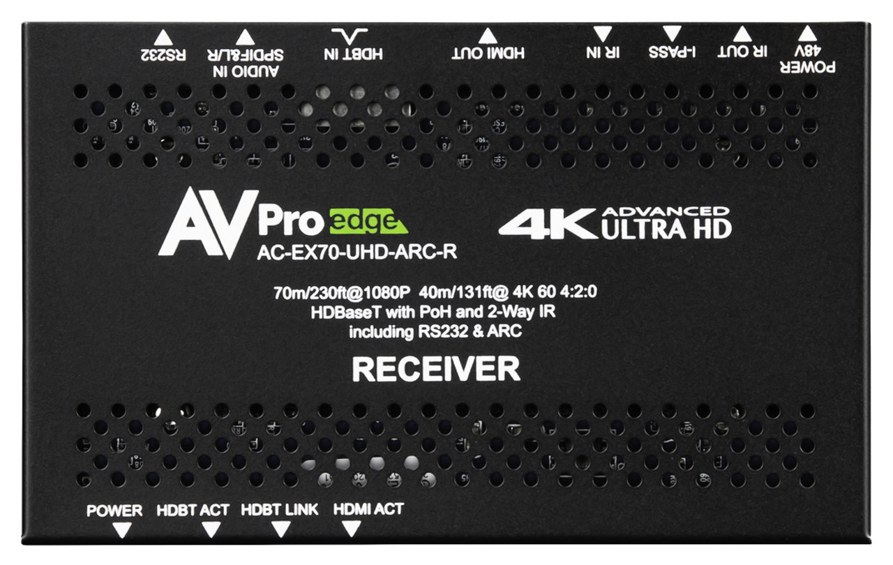 AVPro Edge 4K HDR HDMI Over HDBaseT PoH Extender Set With ARC and 2-Way IR & RS232 (40m)