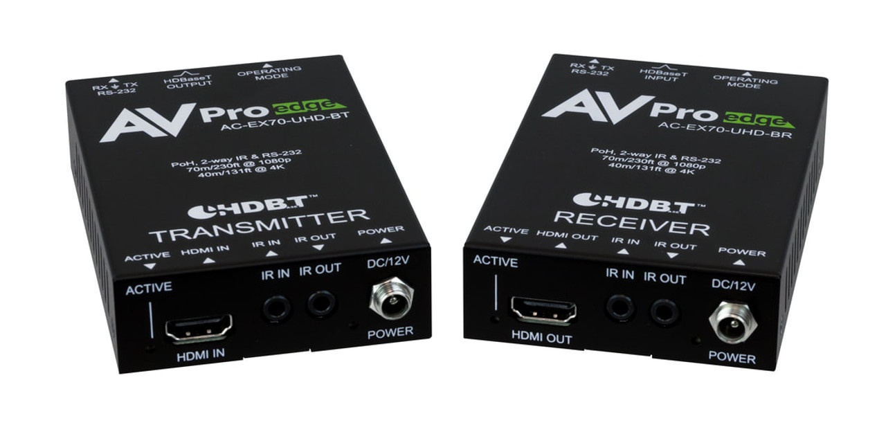 AVPro Edge 4K HDMI Over HDBaseT PoH Extender Set With 2-Way IR & RS232 (40m)