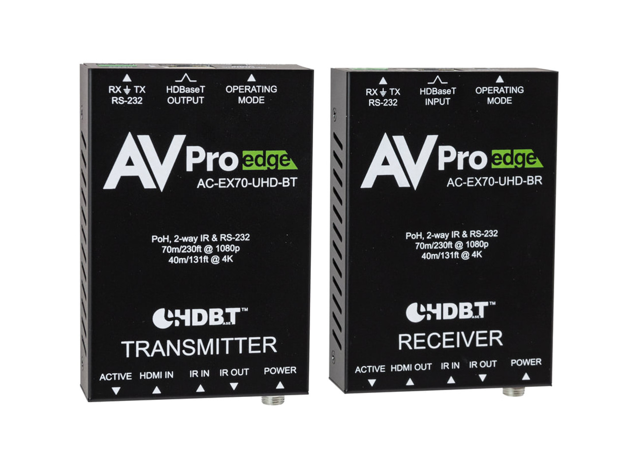 AVPro Edge 4K HDMI Over HDBaseT PoH Extender Set With 2-Way IR & RS232 (40m)